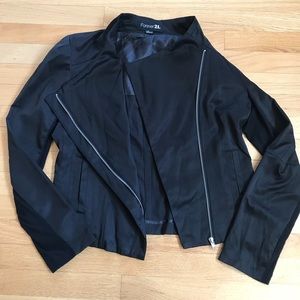 Crop zippered blazer